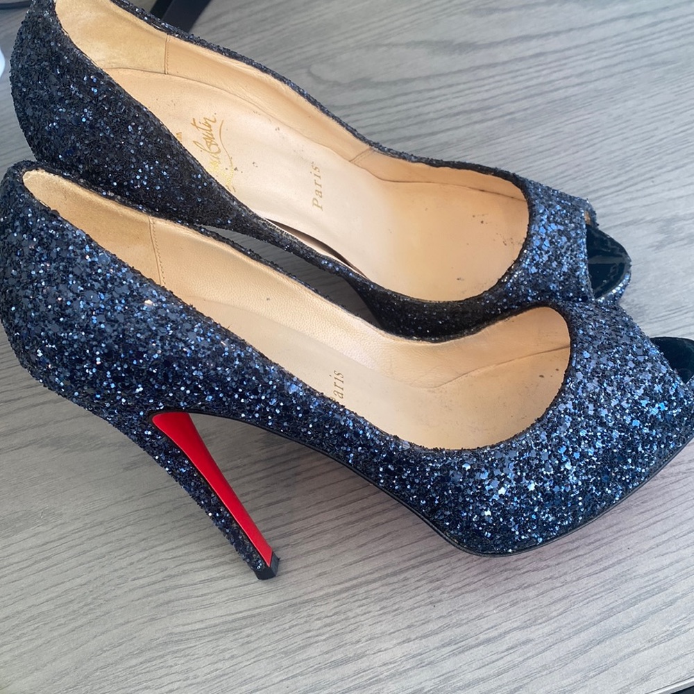 Christian Louboutin peep toe platforms